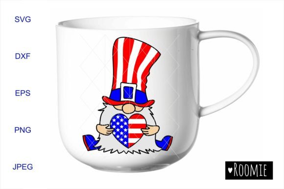 4th of July Gnome Svg, American Flag Graphics