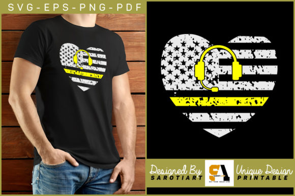 911 Dispatcher USA Flag Sublimation SVG