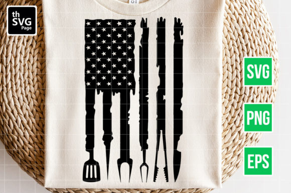 American Flag BBQ SVG for Crafts and Graphics
