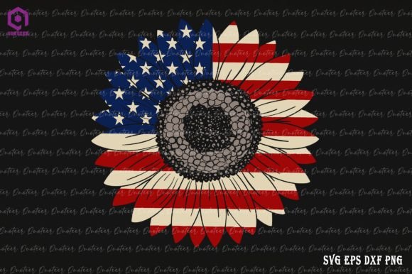 American Flag Sunflower 4th of July