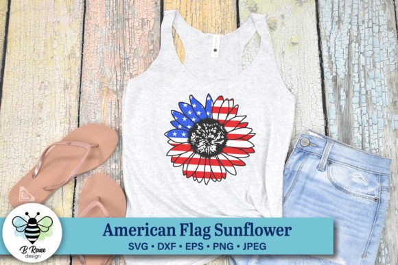 American Flag Sunflower SVG for Crafts and Graphics