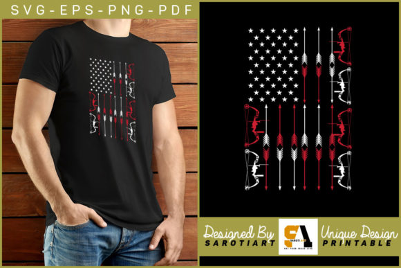 American Flag with Archery Graphics for Crafts