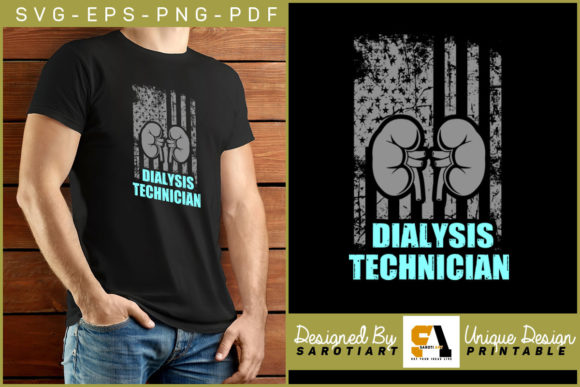 American Flag with Dialysis Technician Graphics and Crafts