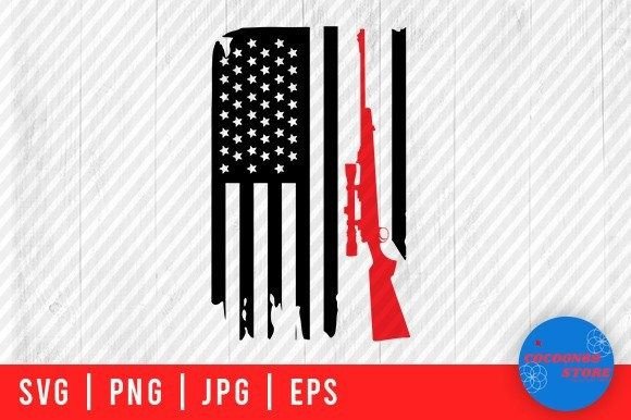 American Flag with Hunting Rifles Svg for Crafts and Graphics