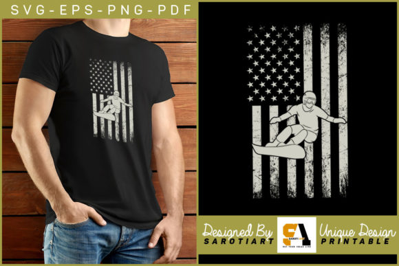 American Flag with Snowboarding Design: Graphics & Crafts Review