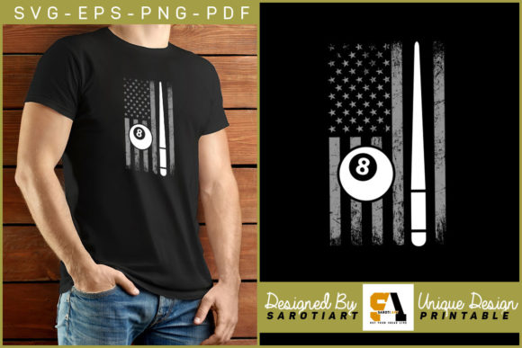 Billiard Game with USA Flag Design: Graphics & Crafts for Branding