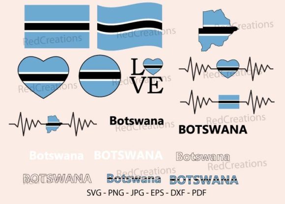 Botswana Flag Bundle: Graphics & Crafts
