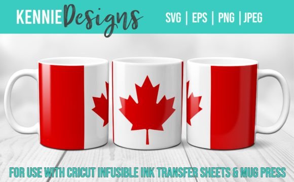 Canada Flag Mug SVG Template Infusible