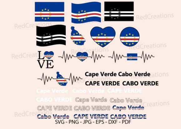 Cape Verde Flag Bundle SVG for Graphics & Crafts