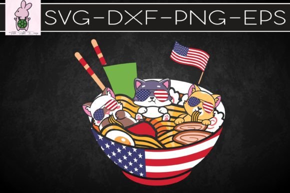 Cats Ramen Anime US Flag Funny Graphics