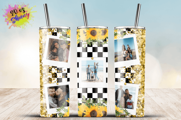 Checked Flag Polaroid Photo 20oz Tumbler Graphics for Crafts
