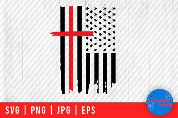 Cross on American Flag Svg: Graphics and Crafts