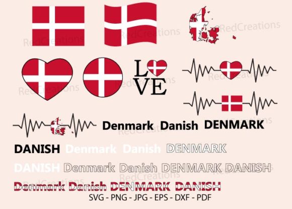 Denmark Flag Svg Bundle: Graphics for Crafts