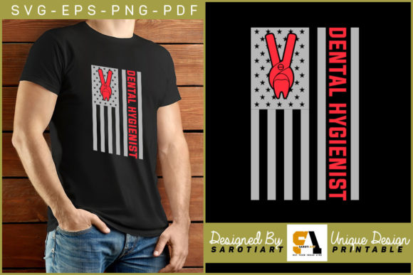 Dental Hygienist USA Flag Design Vector