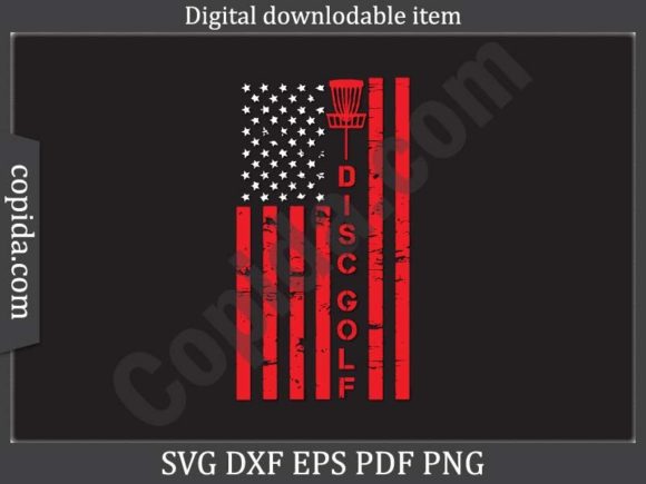 Disc Golf American Flag Svg Cutting File