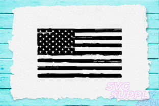 Distress American Flag Black Graphics and Crafts