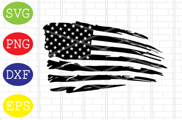 Distressed American Flag 02 Svg