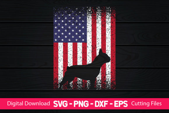 Frenchie American Flag Graphics & Crafts