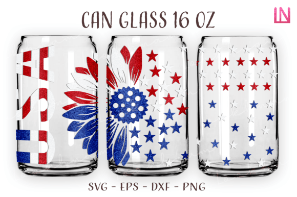 Half Sunflower USA Flag Can Glass Wrap Graphics