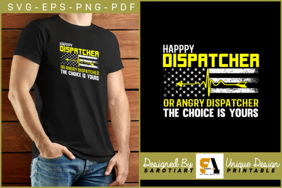 Happy Dispatcher Graphic Design for Crafts and Content