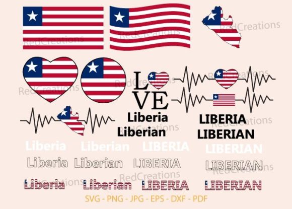 Liberia Flag Bundle: Graphics & Crafts