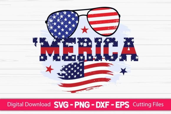 Merica American Flag Graphics for Crafts Projects