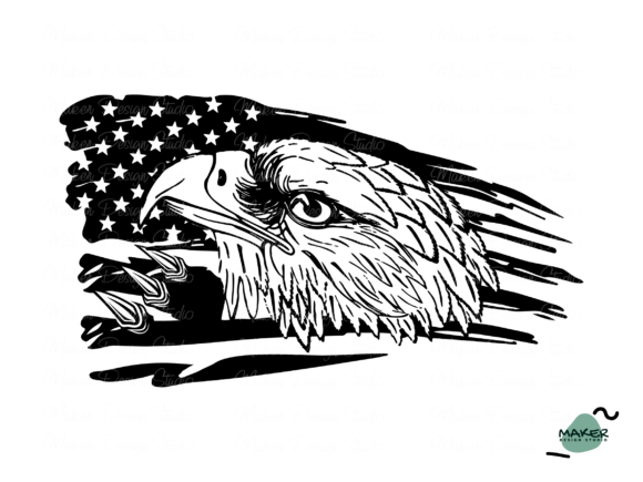 Patriotic American Eagle Flag Svg Graphics and Crafts
