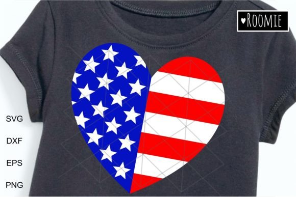 Patriotic American Flag Heart Svg Graphics and Crafts