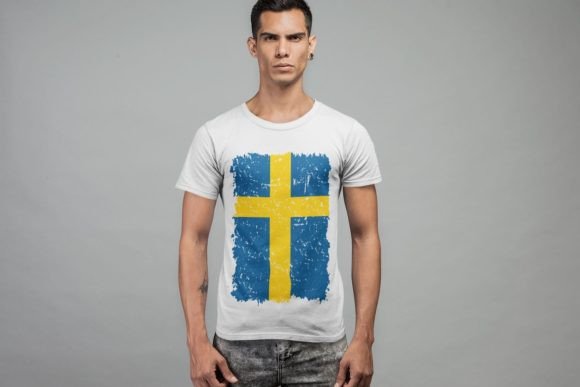 Sweden Grunge Flag SVG for Graphics and Crafts