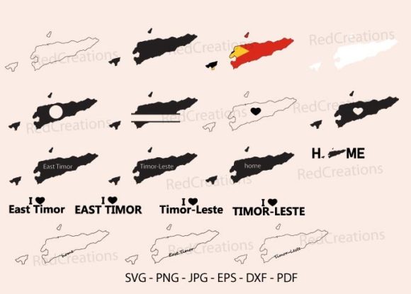 Timor-Leste Flag Map Svg Bundle, Graphics & Crafts