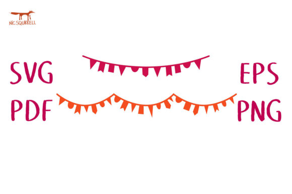 Tiny Bunting Flag Borders SVG Cut File: Graphics & Crafts