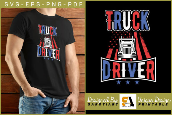 Truck Drive American Flag Design: Graphics and Crafts for Real Content Publishing