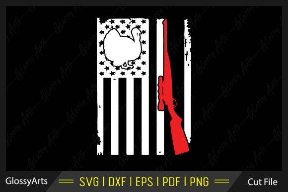 Turkey Hunting American Flag Svg File: Graphics and Crafts
