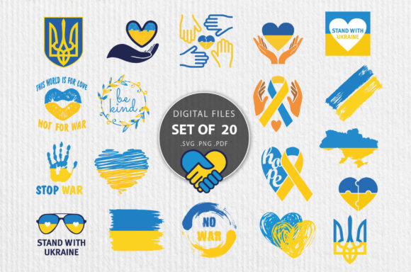 Ukraine Flag File Stop War Sign Support: Graphics and Crafts