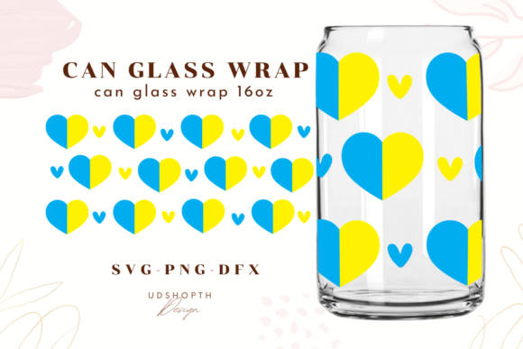 Ukraine Flag Heart Svg for Libbey 16oz: Graphics and Crafts