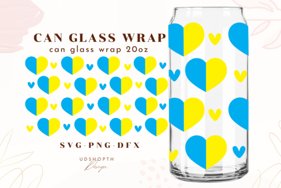 Ukraine Flag Heart Svg for Libbey 20oz: Graphics and Crafts