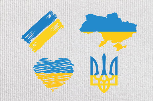 Ukraine Flag Ukraine Map Ukraine Sign Graphics and Crafts