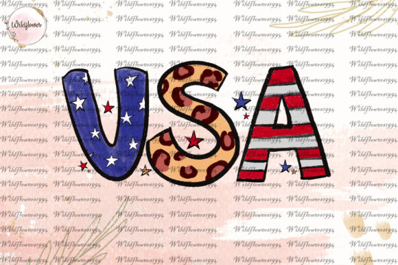 USA 4th of July Flag Sublimation Design