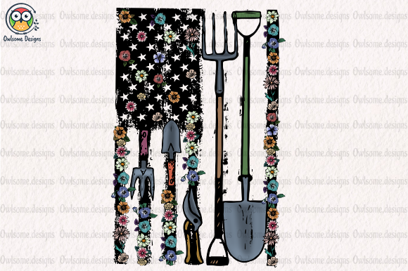 USA American Flag Gardening Sublimation Graphics