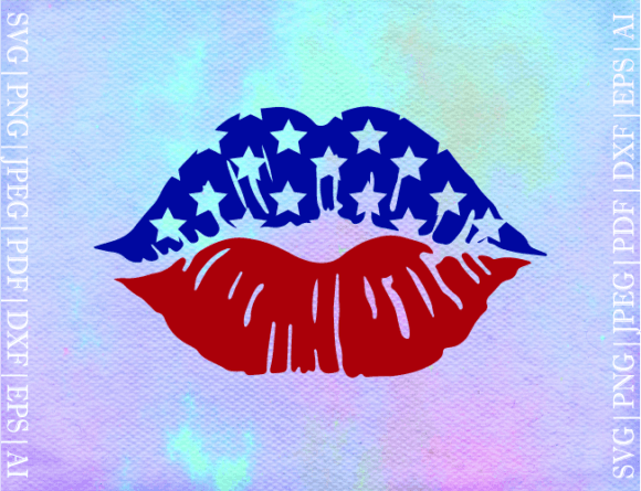 USA Flag Lips SVG: Graphics and Crafts in One