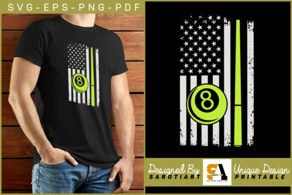 USA Flag with Billiard Sublimation Shirt