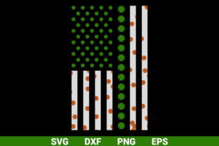 USA Flag with Irish Leaf Vector for Crafts & Graphics