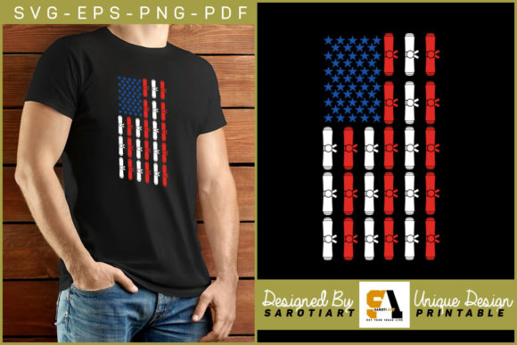 USA Flag with Masters Degree Sublimation